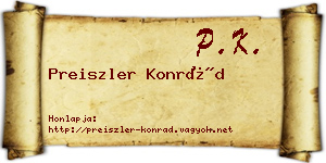 Preiszler Konrád névjegykártya