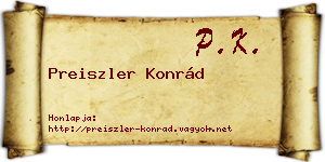 Preiszler Konrád névjegykártya